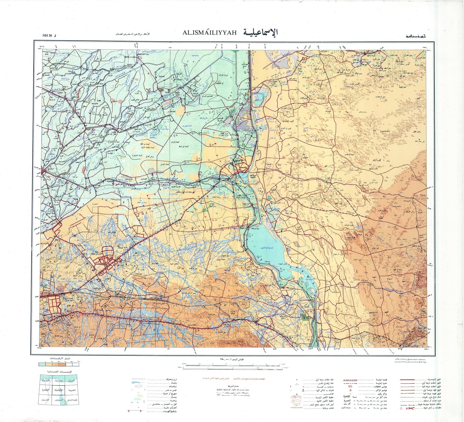 الخرائط الطبوغرافية المصرية للصفيحة الإسماعيلية