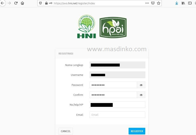 Cara Daftar dan Login AVO Agen HNI HPAI