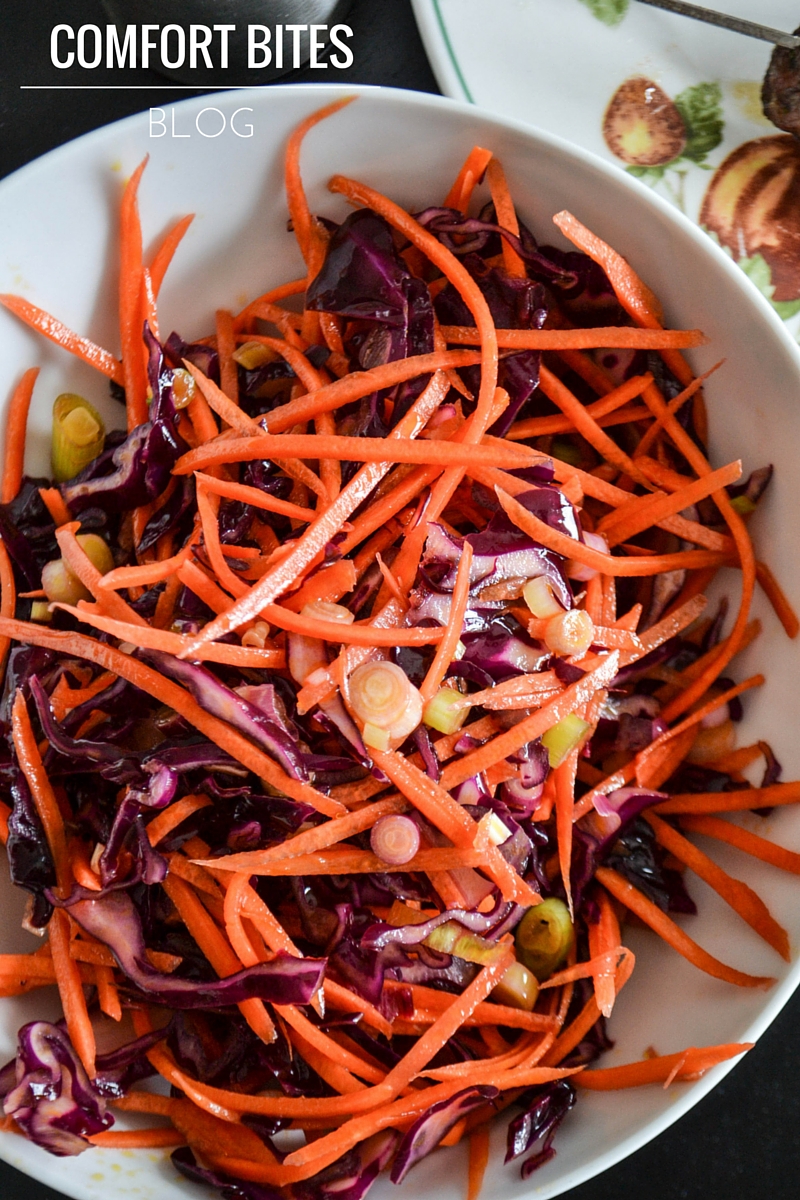 COMFORT BITES BLOG Red Cabbage, Carrot and Spring Onion Salad
