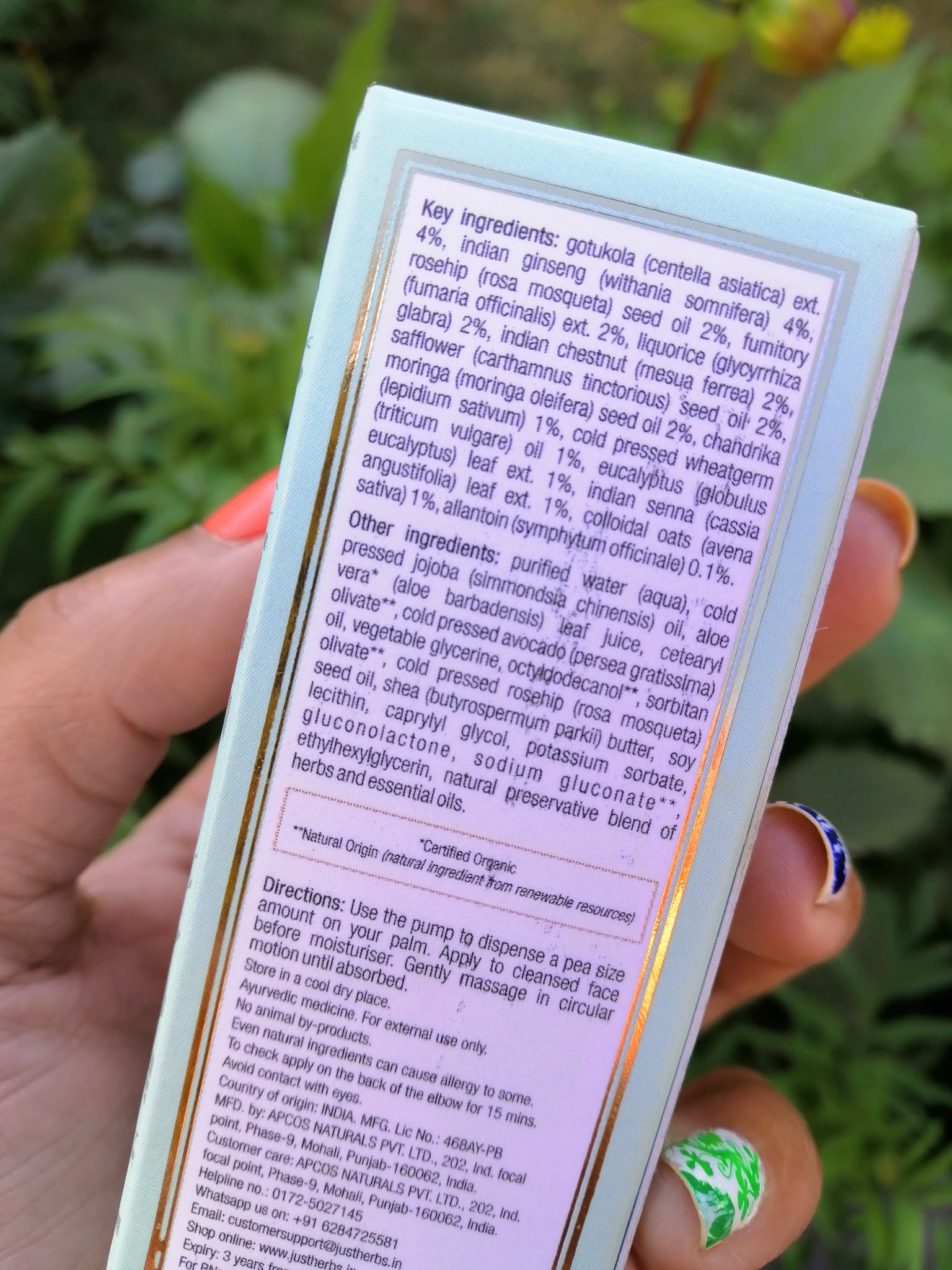 Just Herbs Gotukola Indian Ginseng Rejuvenating Beauty Elixir Facial