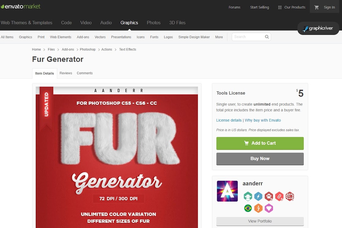 Is included in the price. Fur generator. display price.