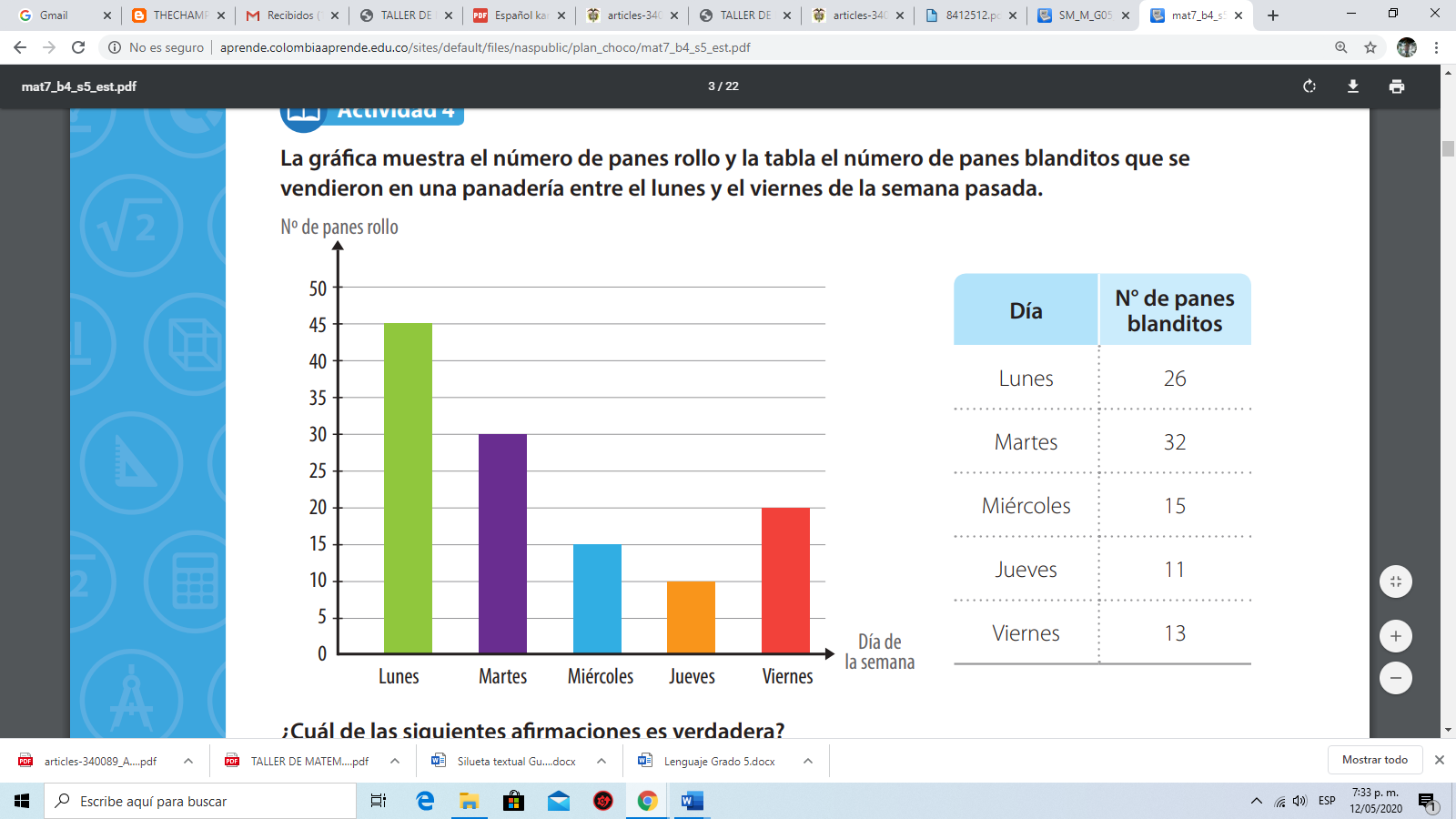 THECHAMPIONSGRADE4THJEGA MATEMÁTICASGRÁFICA DE TABLAS DE FRECUENCIA