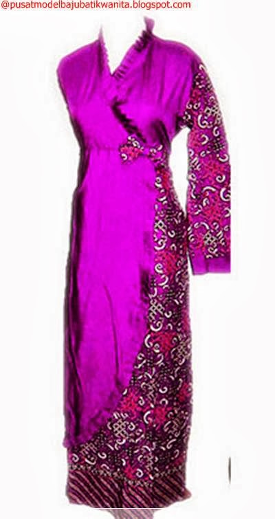 model baju gamis batik pesat kombinasi  aneka warna