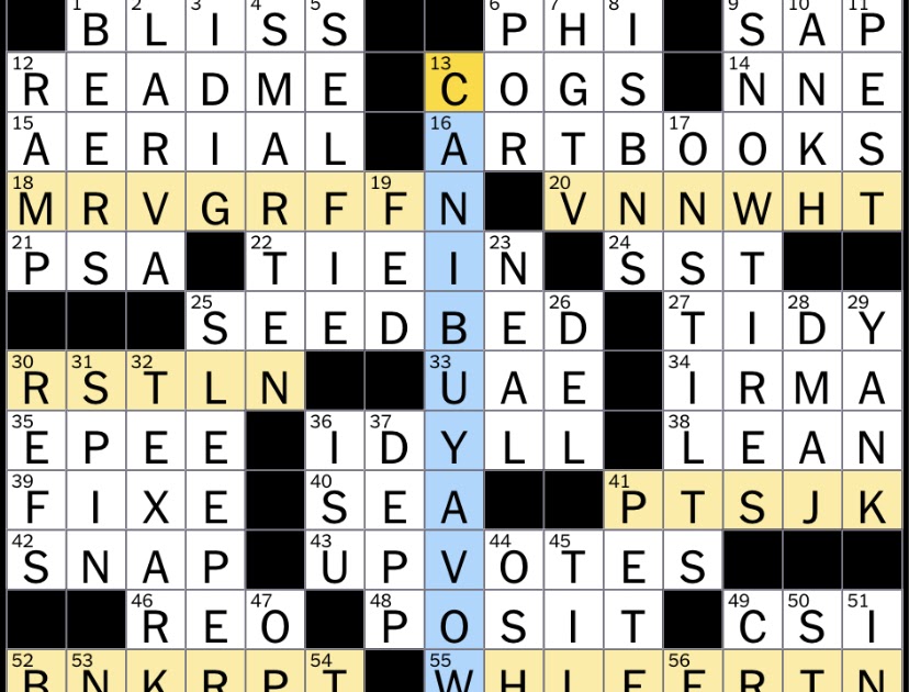 The New York Times Crossword Puzzle Solved Thursday's New York Times