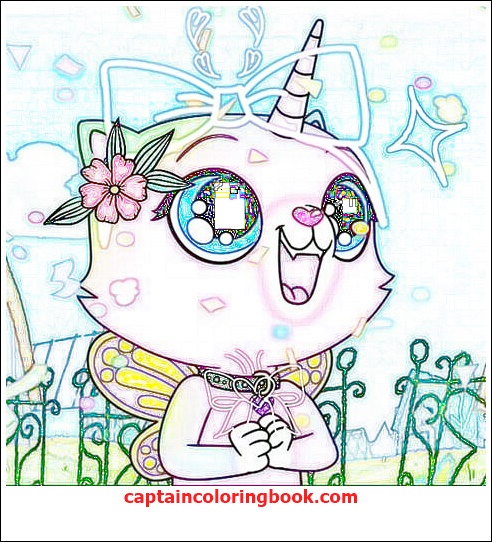 Unicorn Kitty Coloring Pages - Free Coloring Page