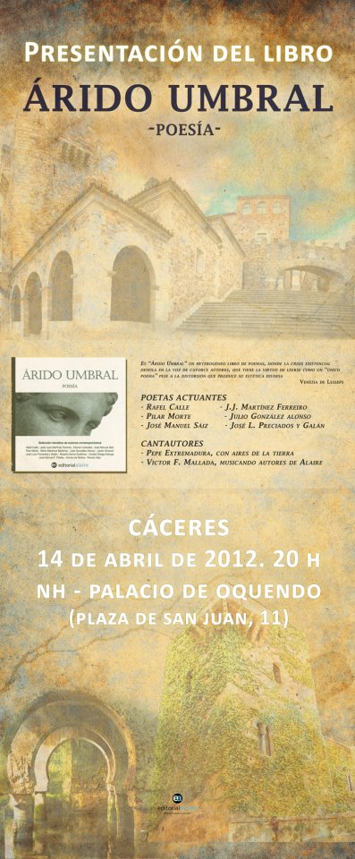 Presentación de "Árido umbral" en Cáceres
