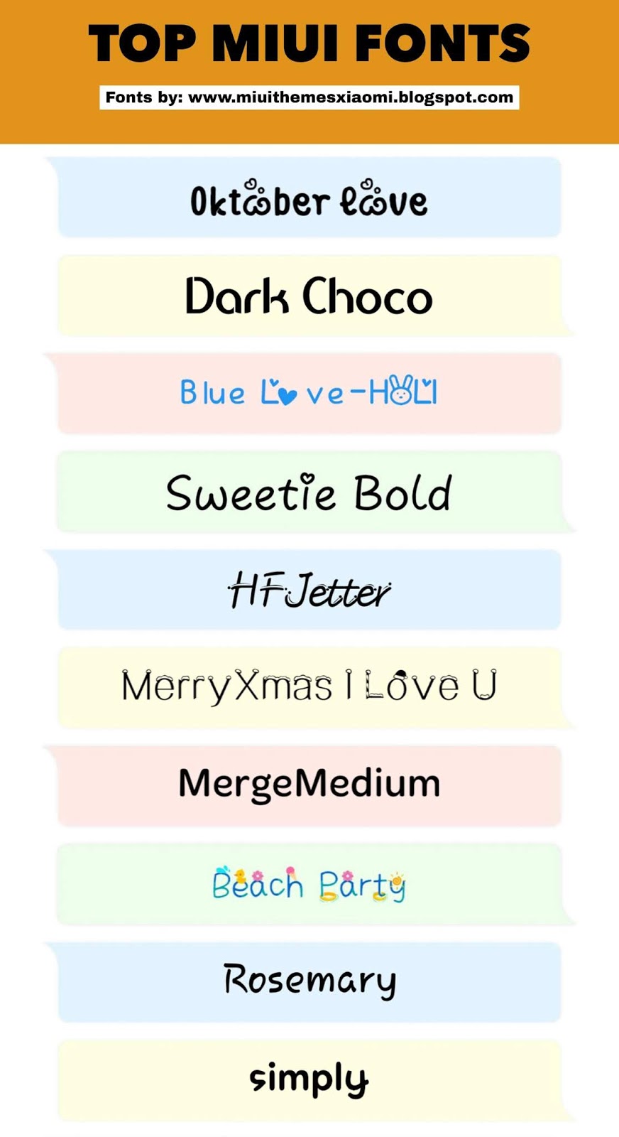 Top 10 Trending MIUI Fonts For Xiaomi Mobile MIUI Fonts Xiaomi