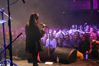 Poly Styrene holding the crowd at Sell out london Roundhouse 2008