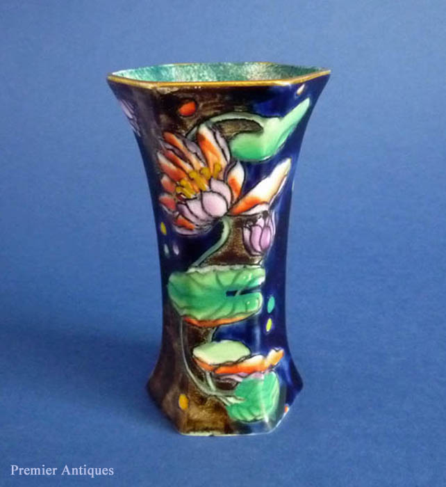 Premier Antiques Corona Ware 'Water Lily' Hexagonal Vase by Molly Hancock