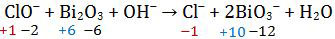 Bilangan oksidasi total atom Cl dan Bi