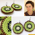 Idea: aros de kiwi al crochet / Crocheted kiwifruit earrings 