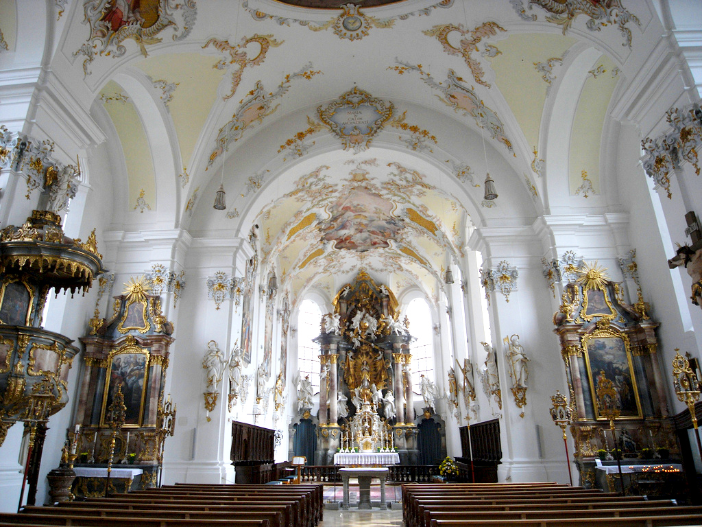 Германия,церковь,Rottenbuch, Oberbayern,архитектура,скульптуры,фрески