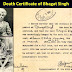 "Bhagat Singh" Death Certificate : Latest Update