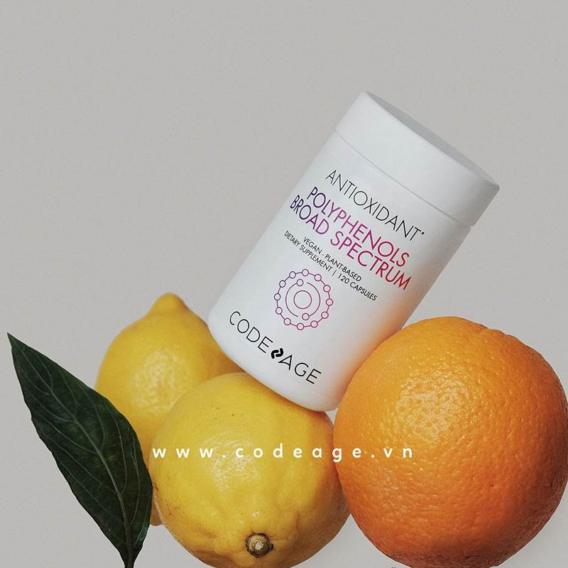 Codeage Viên chống nắng đẹp da Polyphenols Broad Spectrum 120 viên.