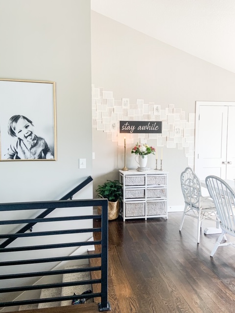 Mismatched chairs in dining room