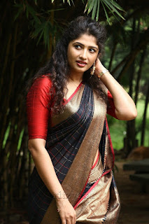 Roshini Prakash Saree Stills From Jada Movie Audio Launch