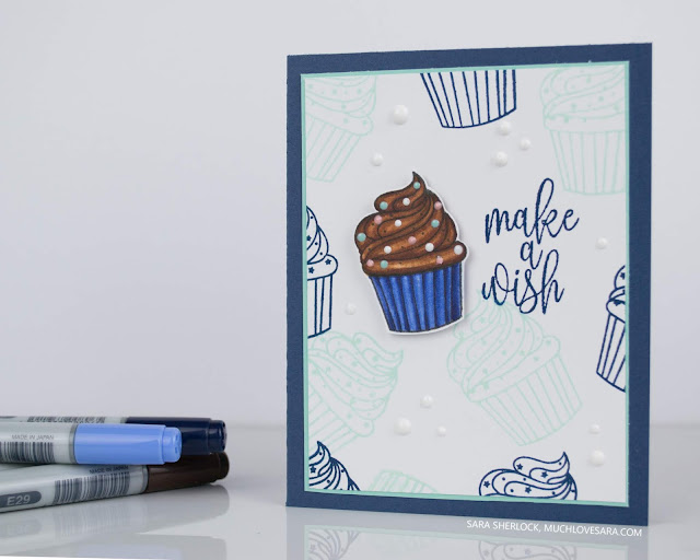Sweet, and easy, birthday card created using the Gina K Designs Make a Wish stamp set.  