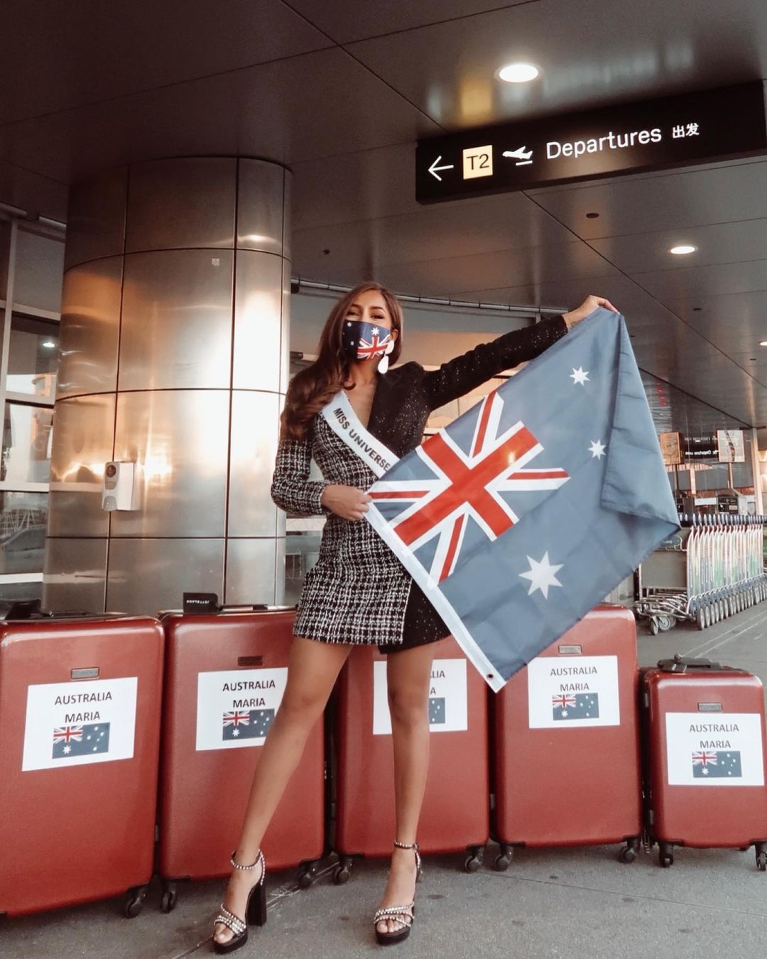 Australias Maria Thattil Is Off To Us For The 69th Miss Universe Pageant 