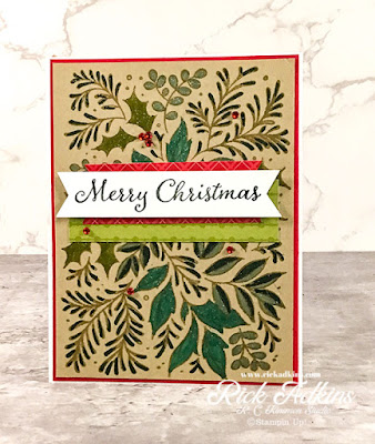 I have a simply festive and easy Christmas Card to share with you along with a video tutorial.