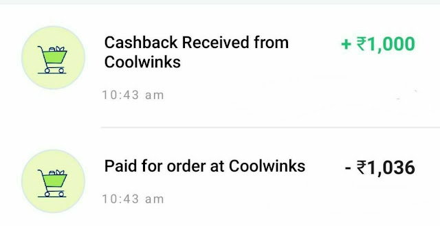 Coolwinks - Paytm Offer : Get 100% Cashback Upto Rs. 1000