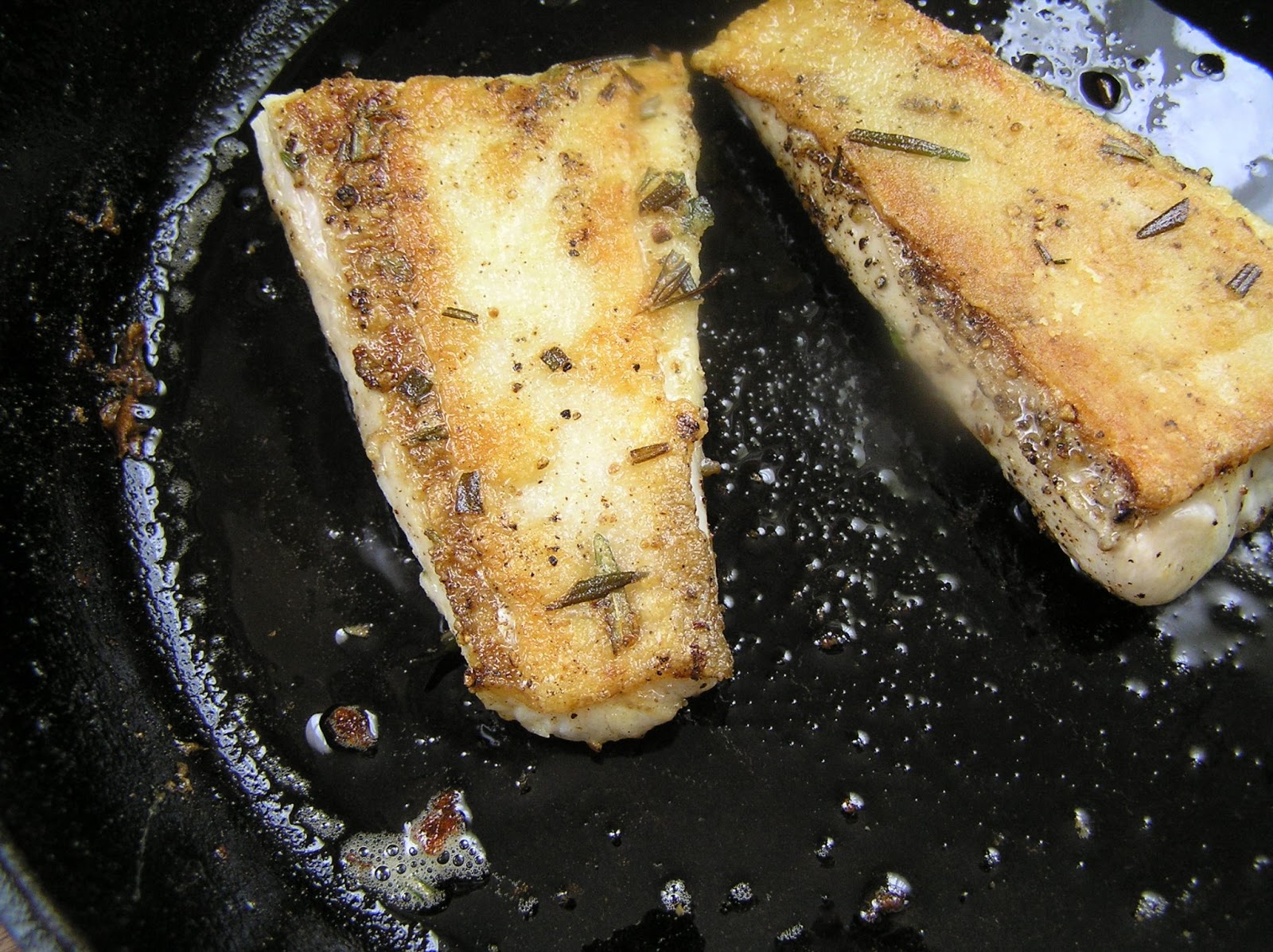 The Melting Pot Pan Seared Halibut with Rosemary Crust