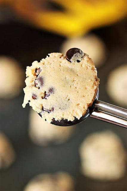 Cookie Scoop of Peanut Butter Chocolate Chip Cookie Dough Image