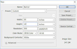 One Step: Ukuran design banner dan bunting di Adobe Photoshop