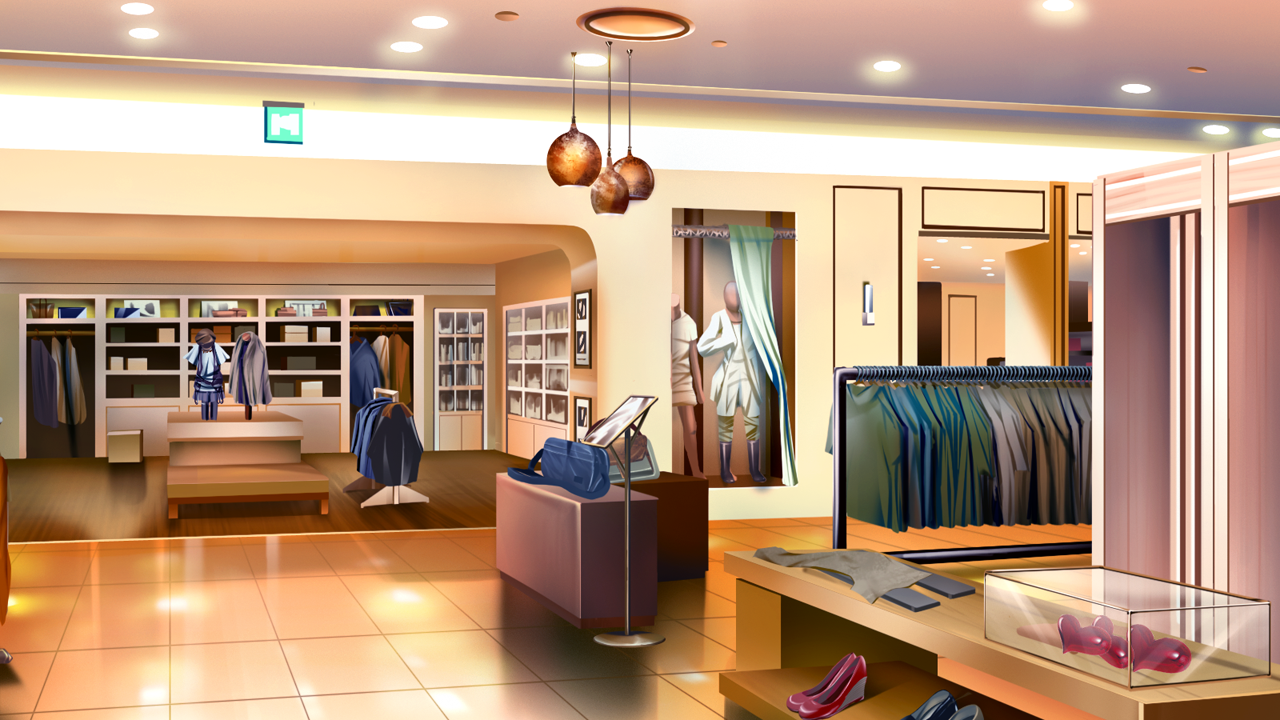 Anime Landscape: Fashion Shop Anime Background