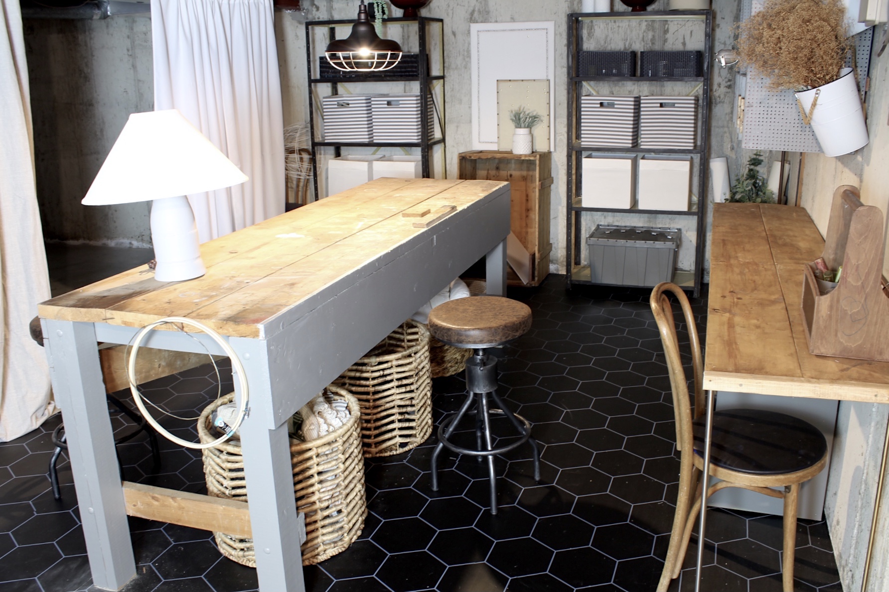 Create an Atelier Art Studio in an Unfinished Basement Harlow & Thistle