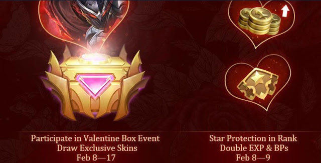 Cara Mendapatkan Skin Epic dan Elite Mobile legends Event Valentine Februari 2020