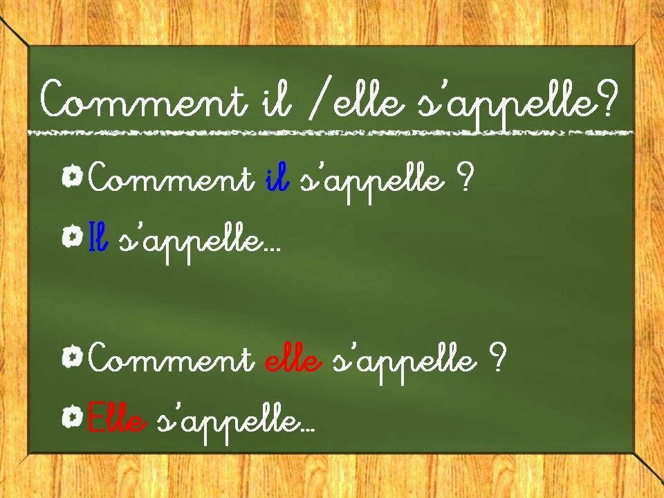FRANCÉSEANDO Comment il/elle s'appelle?