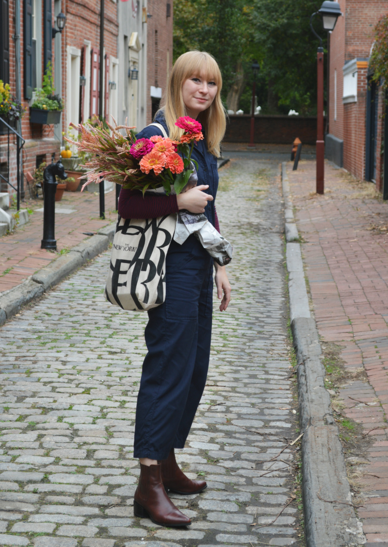 Layering a Turtleneck Underneath Coveralls (+ Philly Farmers' Markets) | Organized Mess
