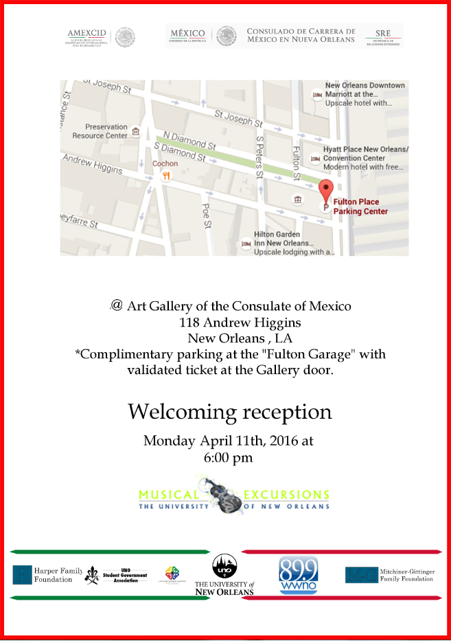 Cultural Agenda Of The Consulate Of Mexico In New Orleans March 2016