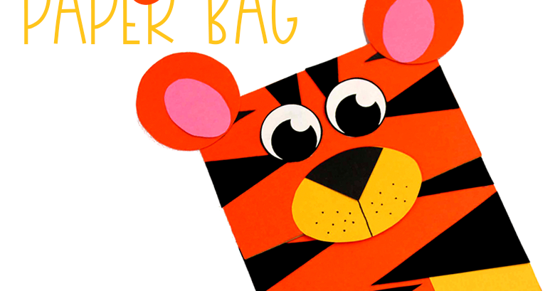 Paper Bag Puppet Tiger Craft - Template Included! - Messy Little Monster