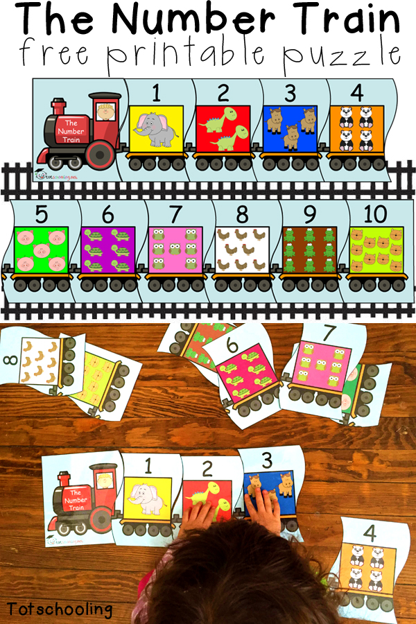 Train Number Puzzle For Toddlers Totschooling Toddler Preschool Kindergarten Educational Printables