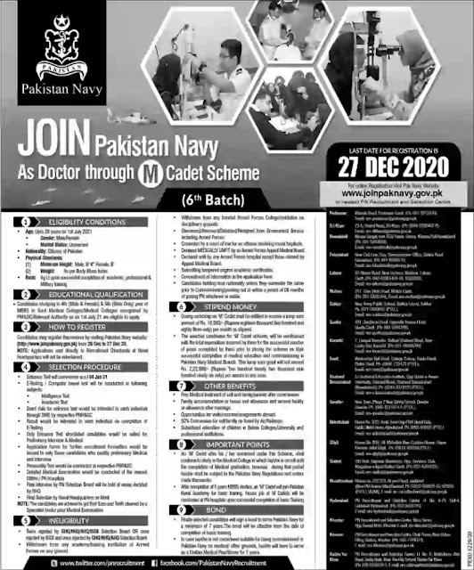 Join Pakistan Navy 2021 as Officer Doctor for Male and Female