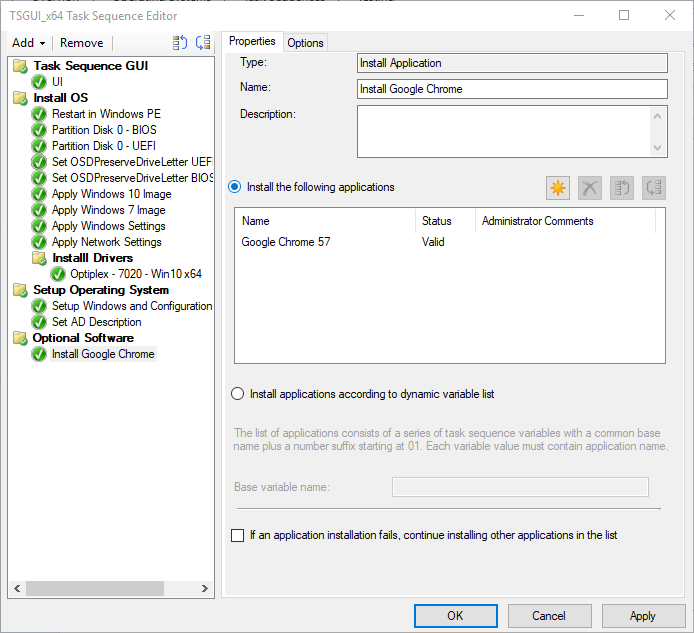 SCCM Task Sequence GUI - How to set up the TS to work with a GUI