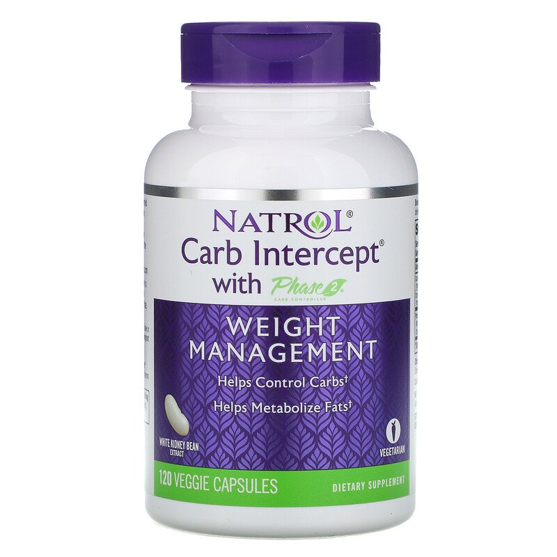 Natrol, Carb Intercept с Phase 2 Carb Controller, 120 растительных капсул