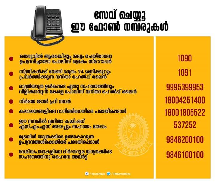 Best Indian Whatsapp Messages Kerala Police Helpline Numbers