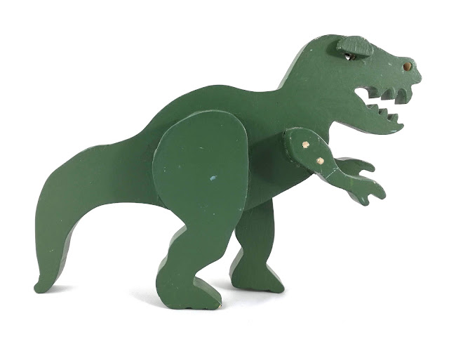 Handmade Wooden Toy Dinosaurs T-Rex Tyrannosaurus Rex Green