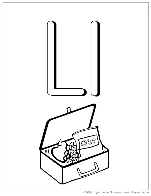 L is for lunch coloring page
