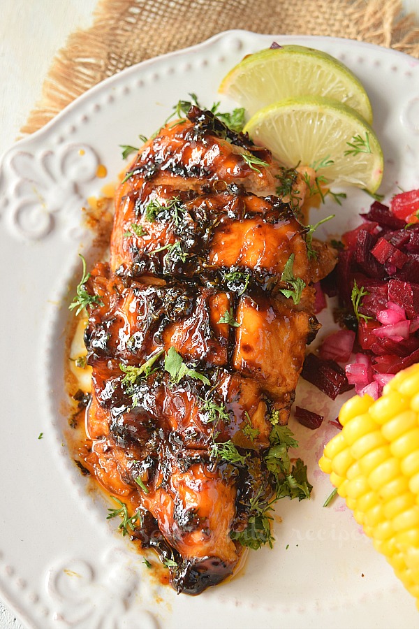 Delicious grilled cilantro lime chicken