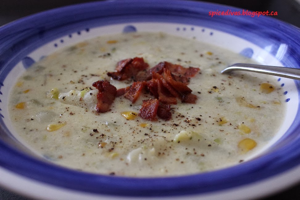 Spice Divas Corn and Potato Chowder with Bacon