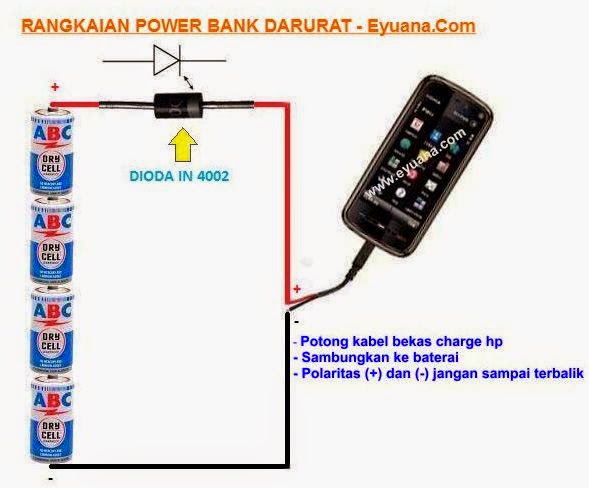 Rangkaian Power Bank Handphone Darurat 