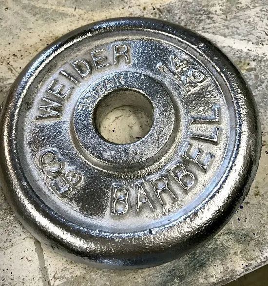 vintage weight with metallic spray paint