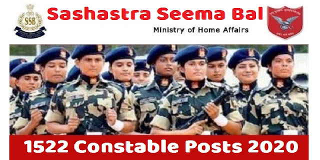 Sashastra Seema Bal (SSB) Recruitment for 1522 Constable Posts 2020