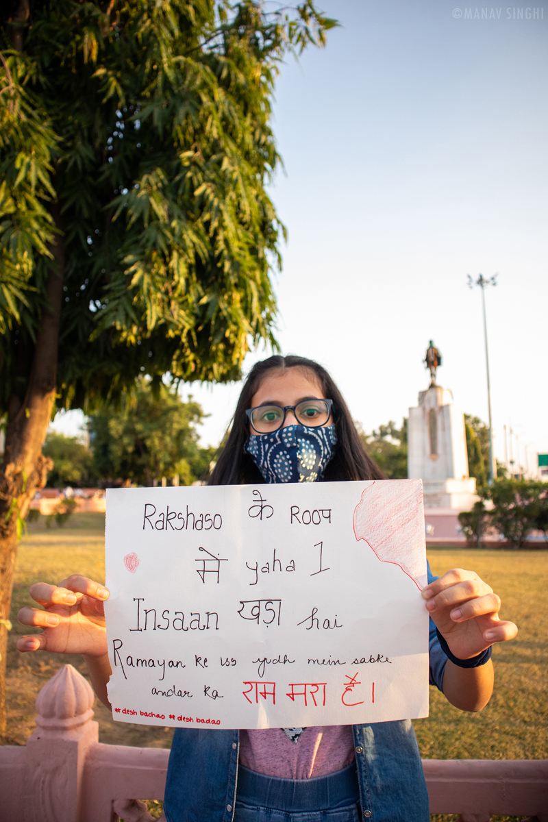 Youth Protest Gandhi Circle Jaipur