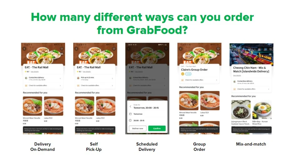 GrabFood Ordering System: How many different ways you can order from GrabFood?