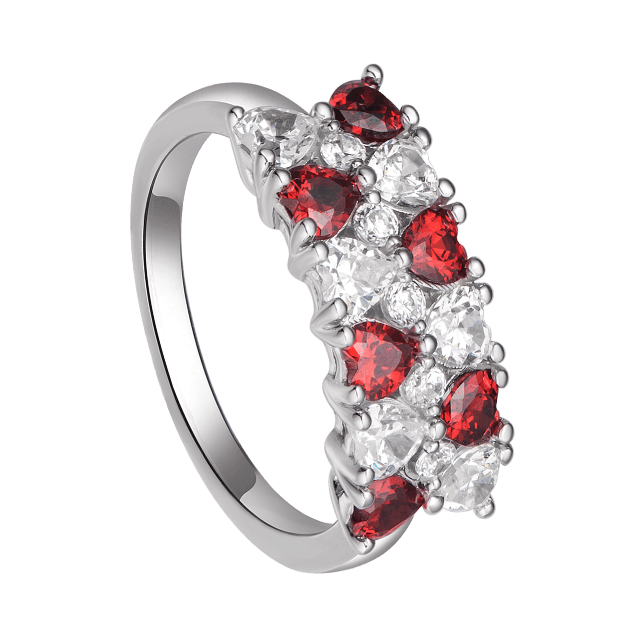 Nhẫn bạc đính đá màu đỏ PNJSilver Fantasia XMZTK000012
