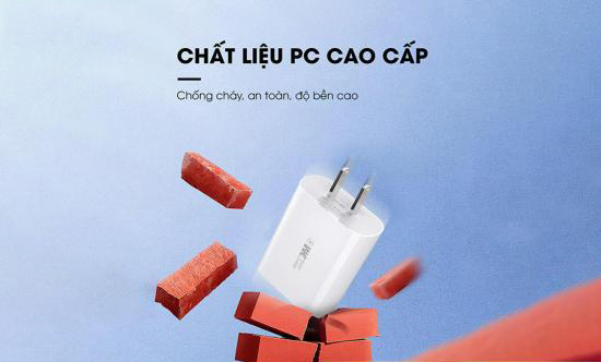 Củ sạc nhanh kèm cáp PD18W + QC3.0 WP-U101